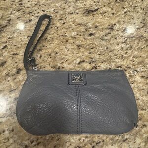 Vintage Gray Leather Banana Republic Wristlet Clutch